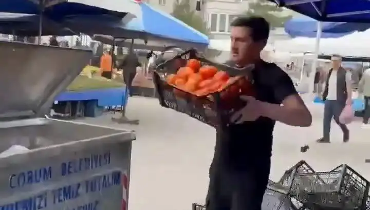Domatesleri Çöpe Döken Pazarcıya Rekor Düzeyde Para Cezası Uygulandı