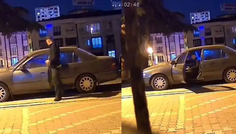 Park Halindeki Otomobili Saniyeler İçinde Çalan Hırsızın İnanılmaz Yöntemi